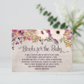 Carte D'accompagnement Rustic Tribal Floral Livres pour Baby Insert Card (Debout devant)