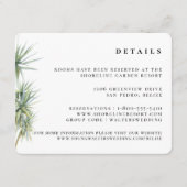 Carte D'accompagnement Rustic Tropical Palm Tree Détails du Mariage (Devant)