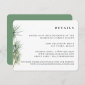 Carte D'accompagnement Rustic Tropical Palm Tree Détails du Mariage (Devant / Derrière)