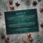 Carte D'accompagnement Rustic Turquoise Wood String Lights Mariage Détail<br><div class="desc">Cette carte de détail rustique en bois de marine dispose d'un phare à cordes.</div>