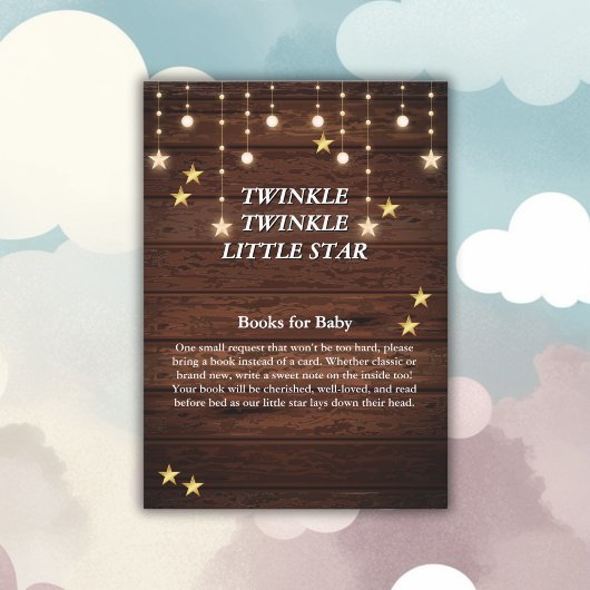 Carte D'accompagnement Rustic Twinkle Twinkle Little Star Baby shower
