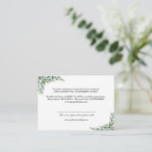 Carte D'accompagnement Rustic Watercolor Eucalyptus Wreath Mariage Détail (Debout devant)