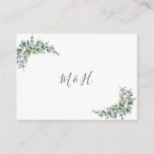 Carte D'accompagnement Rustic Watercolor Eucalyptus Wreath Mariage Détail (Dos)