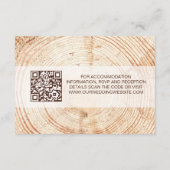 Carte D'accompagnement Rustic Wedding Woodland Details QR code Template (Dos)