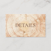 Carte D'accompagnement Rustic Wedding Woodland Details QR code Template (Devant)