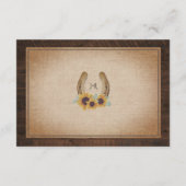 Carte D'accompagnement Rustic Western Horseshoe Sunflower Détails du Mari (Dos)