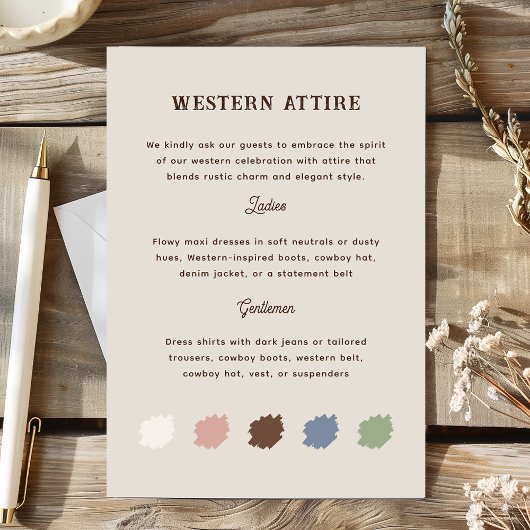 Carte D'accompagnement Rustic Western Ranch Mariage Attire