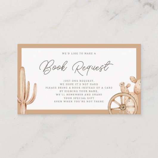 Carte D'accompagnement Rustic Western Rodeo Baby shower Demande de réserv (Devant)