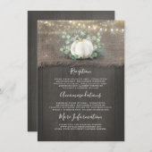 Carte D'accompagnement Rustic White Citrouille Informations sur le Mariag (Devant / Derrière)