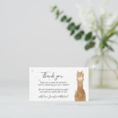 Carte D'accompagnement Rustic wild animals alpaca llama Thank You (Debout devant)