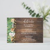 Carte D'accompagnement Rustic Wild Safari Animaux Détails du Baby shower (Debout devant)