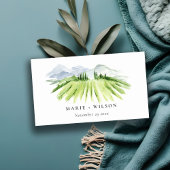 Carte D'accompagnement Rustic Winery Vineyard Mountain Site Mariage