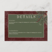 Carte D'accompagnement Rustic Winter Berries & Pine Bourgogne Détails (Devant)