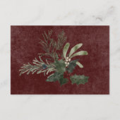 Carte D'accompagnement Rustic Winter Berries & Pine Bourgogne Détails (Dos)