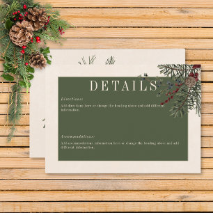 Carte D'accompagnement Rustic Winter Berries & Pine Creative Détails