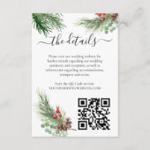 Carte D'accompagnement Rustic Winter Berry Pine Mariage de verdure (Devant)