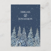 Carte D'accompagnement Rustic Winter Forest Wedding Direction Insert (Dos)