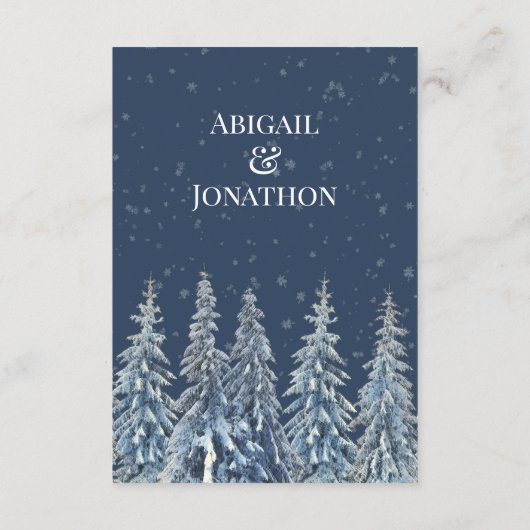 Carte D'accompagnement Rustic Winter Forest Wedding Direction Insert (Dos)