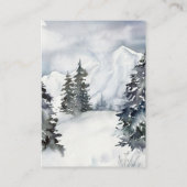 Carte D'accompagnement Rustic Winter Mountain Code QR Réponse du Mariage (Dos)