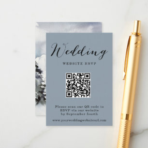Carte D'accompagnement Rustic Winter Mountain Code QR Réponse du Mariage