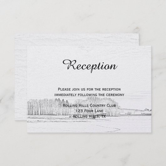 Carte D'accompagnement Rustic Winter Wonderland Mariage Réception (Devant / Derrière)