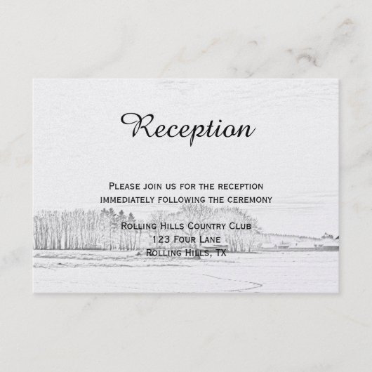 Carte D'accompagnement Rustic Winter Wonderland Mariage Réception (Devant)