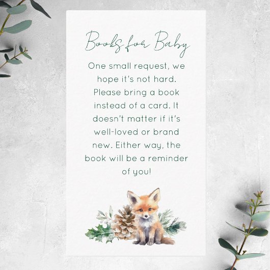Carte D'accompagnement Rustic Winter Woodland Baby shower Demande de carn