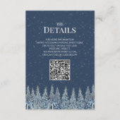 Carte D'accompagnement Rustic Winter Woods Wedding QR code Details Insert (Devant)