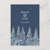 Carte D'accompagnement Rustic Winter Woods Wedding QR code Details Insert (Dos)