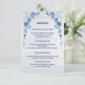 Carte D'accompagnement Rustic Wood  Blue Floral Elegant Wedding  (Debout devant)