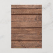 Carte D'accompagnement Rustic Wood Fleurs sauvages Floral Détails du Mari (Dos)