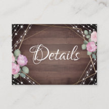 Rustic  Wood , Floral Wedding Details 