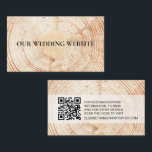 Carte D'accompagnement Rustic Wood Grain QR code site du mariage<br><div class="desc">Voici notre Rustic Wood Grain QR Code Mariage Website Enclume Card, un ajout personnalisable et personnalisé à votre papeterie mariage. Cette carte présente un motif en bois de coeur d'arbre et en dalle d'écorce qui capte magnifiquement l'essence de la nature et complète votre thème mariage rustique. Améliorez votre expérience mariage...</div>