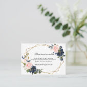 Carte D'accompagnement Rustic Wood Navy Blush Site géométrique Détails (Debout devant)