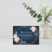 Carte D'accompagnement Rustic Wood Navy Blush Site géométrique Détails (Debout devant)