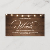 Carte D'accompagnement Rustic Wood String Light Mariage Détails du site W (Devant)