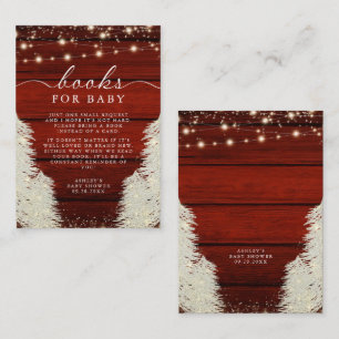 Carte D'accompagnement Rustic Wood String Lights Tree Books Pour Bébé