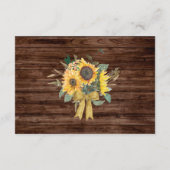 Carte D'accompagnement Rustic Wood Sunflower Grange Détails Mariage (Dos)