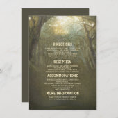 Carte D'accompagnement Rustic Woodland Détails du Mariage -Information (Devant / Derrière)