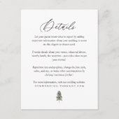 Carte D'accompagnement Rustic Woodland Pine Trees Détails du Mariage (Devant)