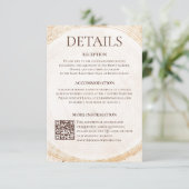 Carte D'accompagnement Rustic Woodland Wedding Details Card with QR code (Debout devant)