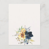 Carte D'accompagnement Rustic Yellow Navy Sunflower Floral Mariage Détail (Dos)