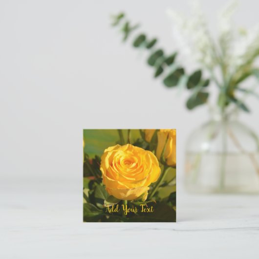 Carte D'accompagnement Rustic Yellow Rose Custom Text (Debout devant)