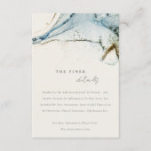 Carte D'accompagnement Rustique Abstrait Blue Gold Beachy Détails du Mari (Devant)