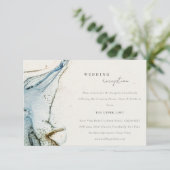 Carte D'accompagnement Rustique Abstrait Blue Gold Beachy Réception de ma (Debout devant)