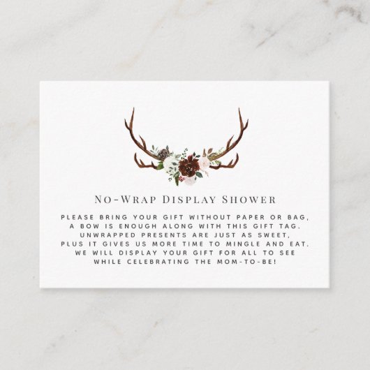 Carte D'accompagnement Rustique Antler | Afficher l'invite de douche Inse (Devant)