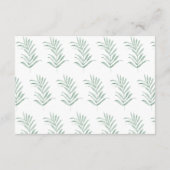 Carte D'accompagnement Rustique Aquarelle Florales Sage Green Réception (Dos)