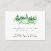 Carte D'accompagnement Rustique Aquarelle Forêt Mariage Hébergements (Devant)