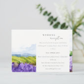 Carte D'accompagnement Rustique Aquarelle Lavande Champ Réception de mari (Debout devant)