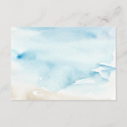 Carte D'accompagnement Rustique Aquarelle Océan Eté Plage Mariage (Dos)